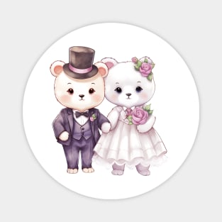 Polar bear Couple Gets Married Magnet